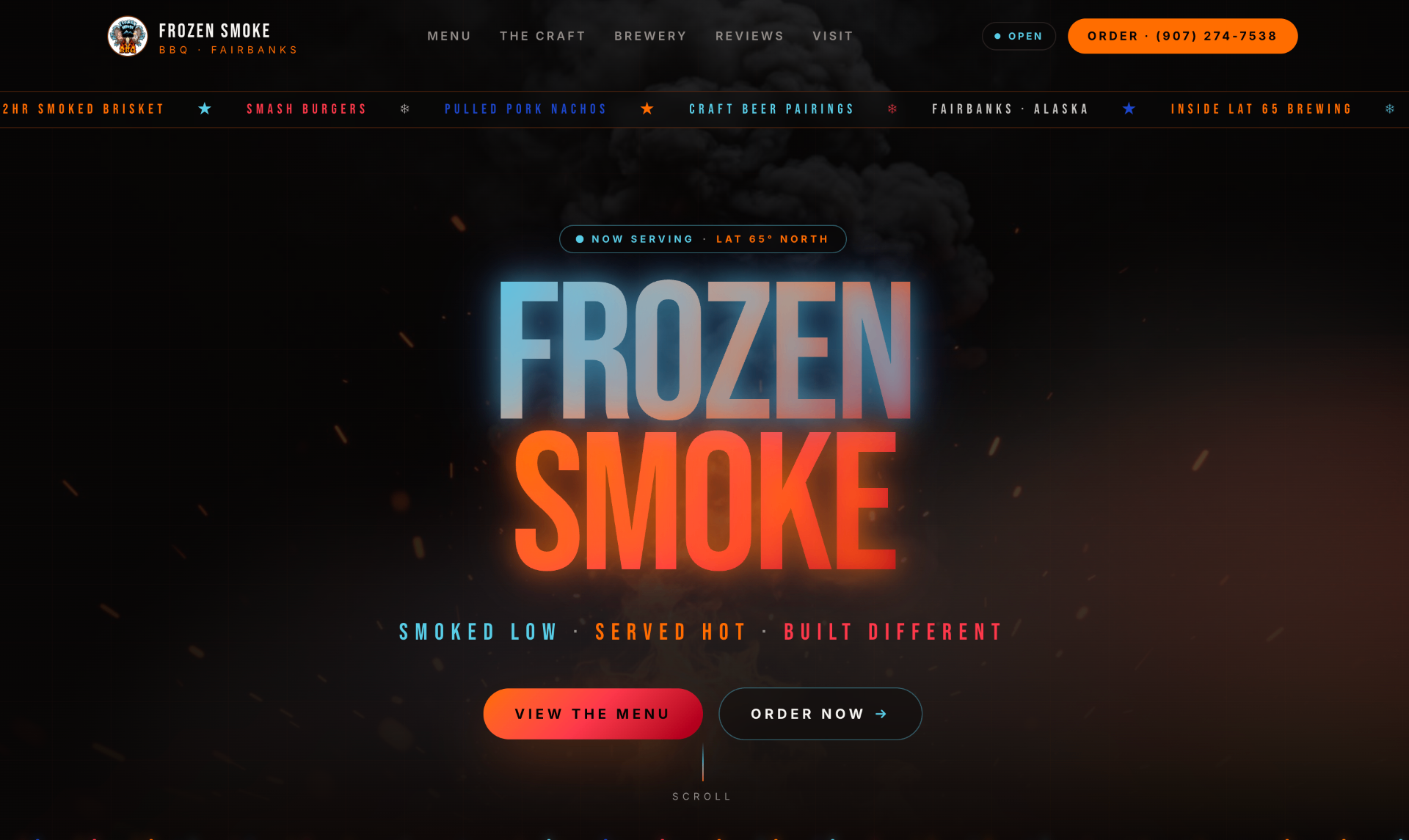 Frozen Smoke BBQ demo website