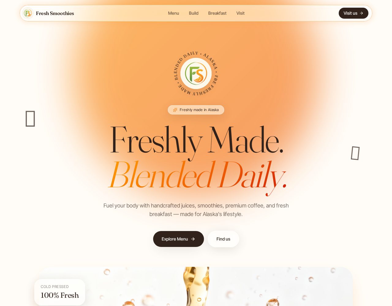 Fresh Smoothies website