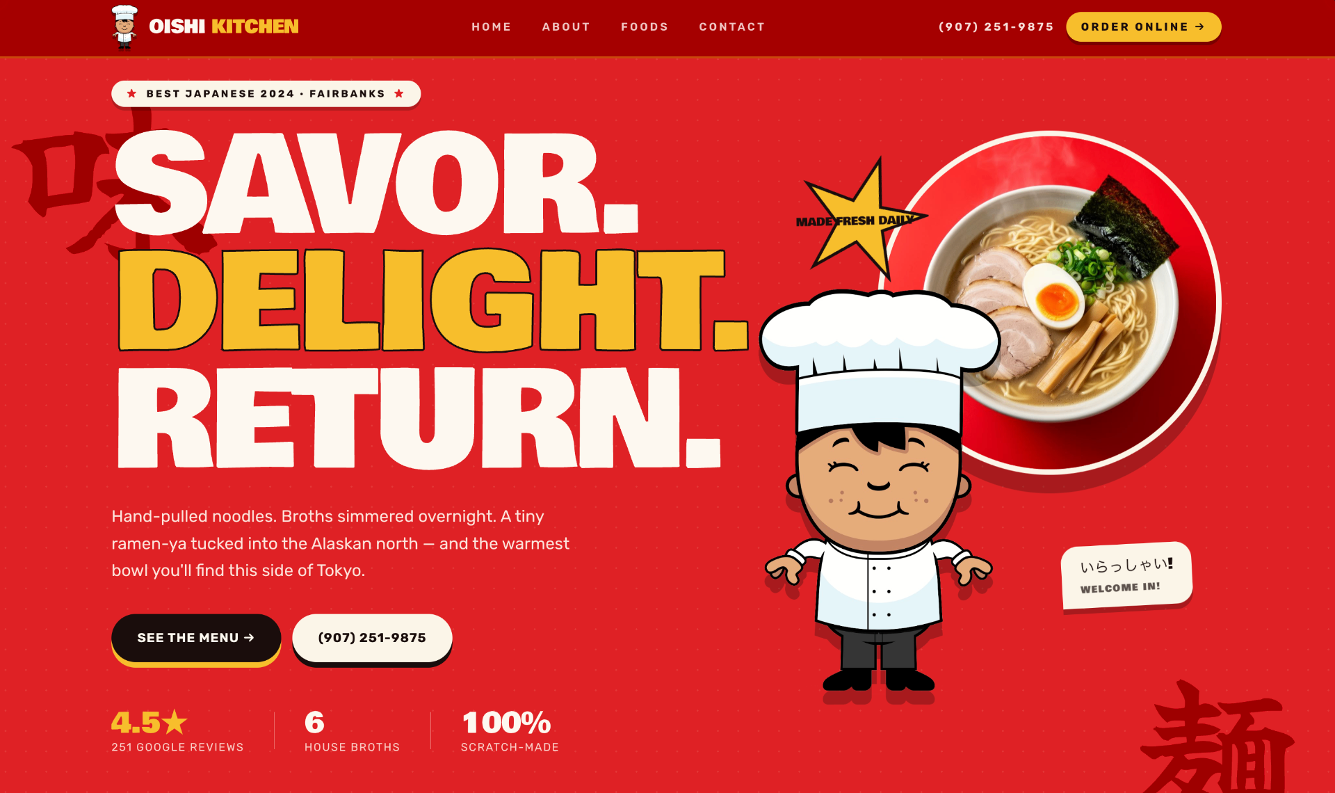 Oishi Kitchen demo website