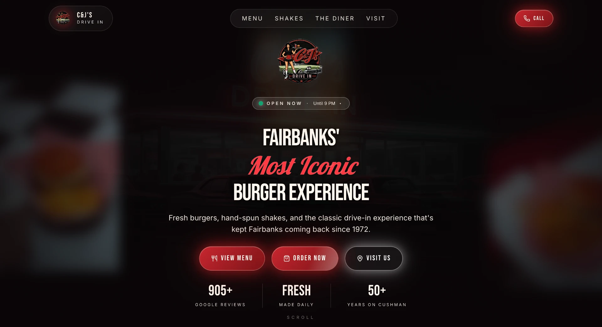 C&J's Drive In website