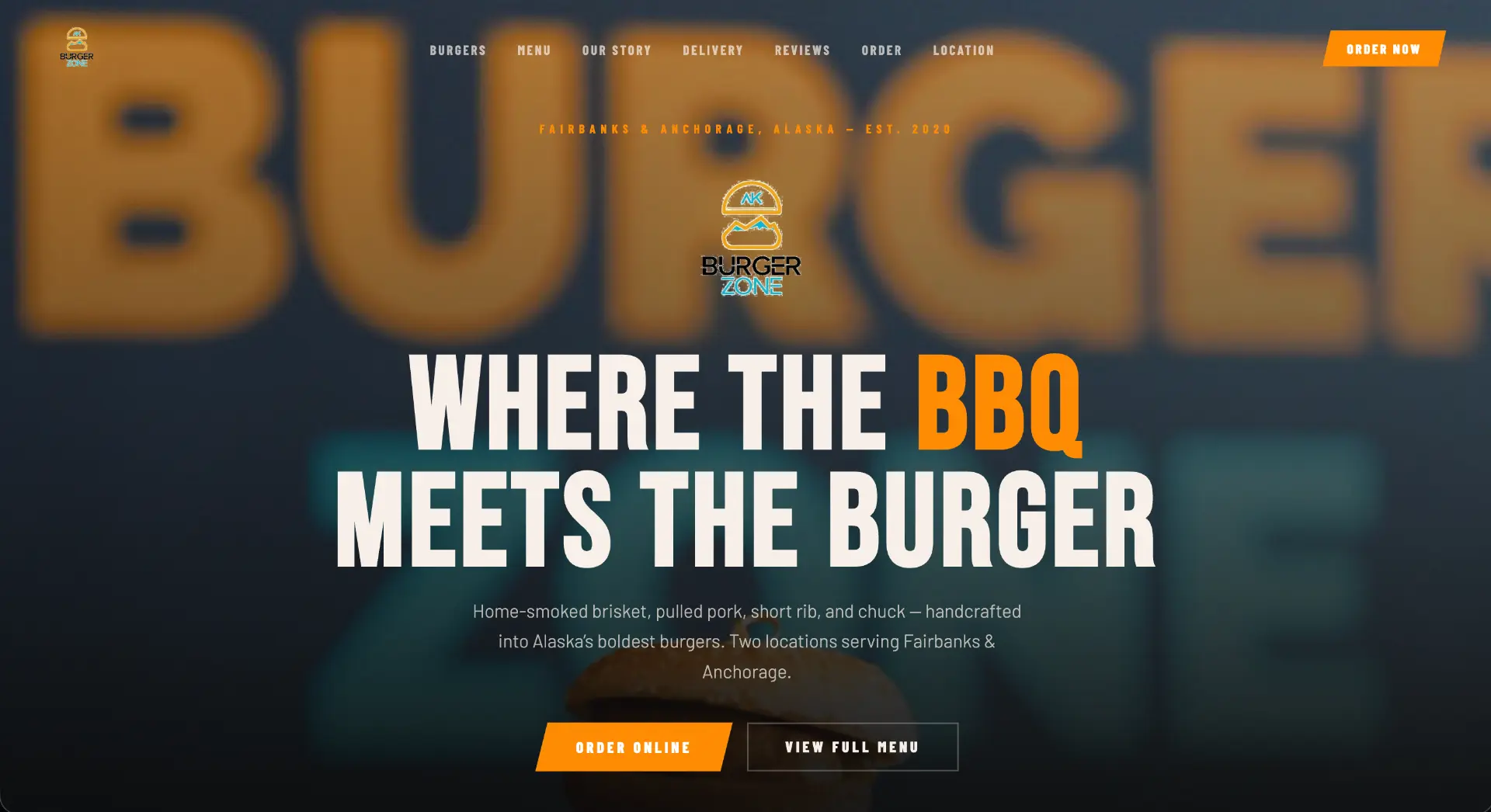 AK Burger Zone new website by A&L Designs, Fairbanks, AK