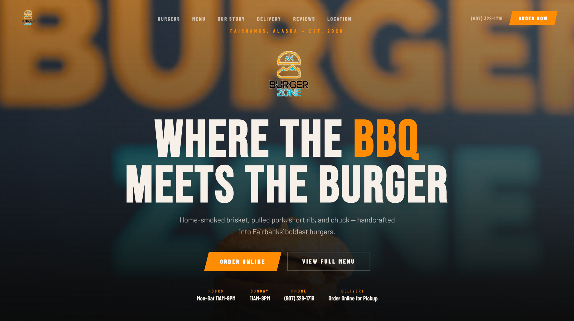 AK Burger Zone website