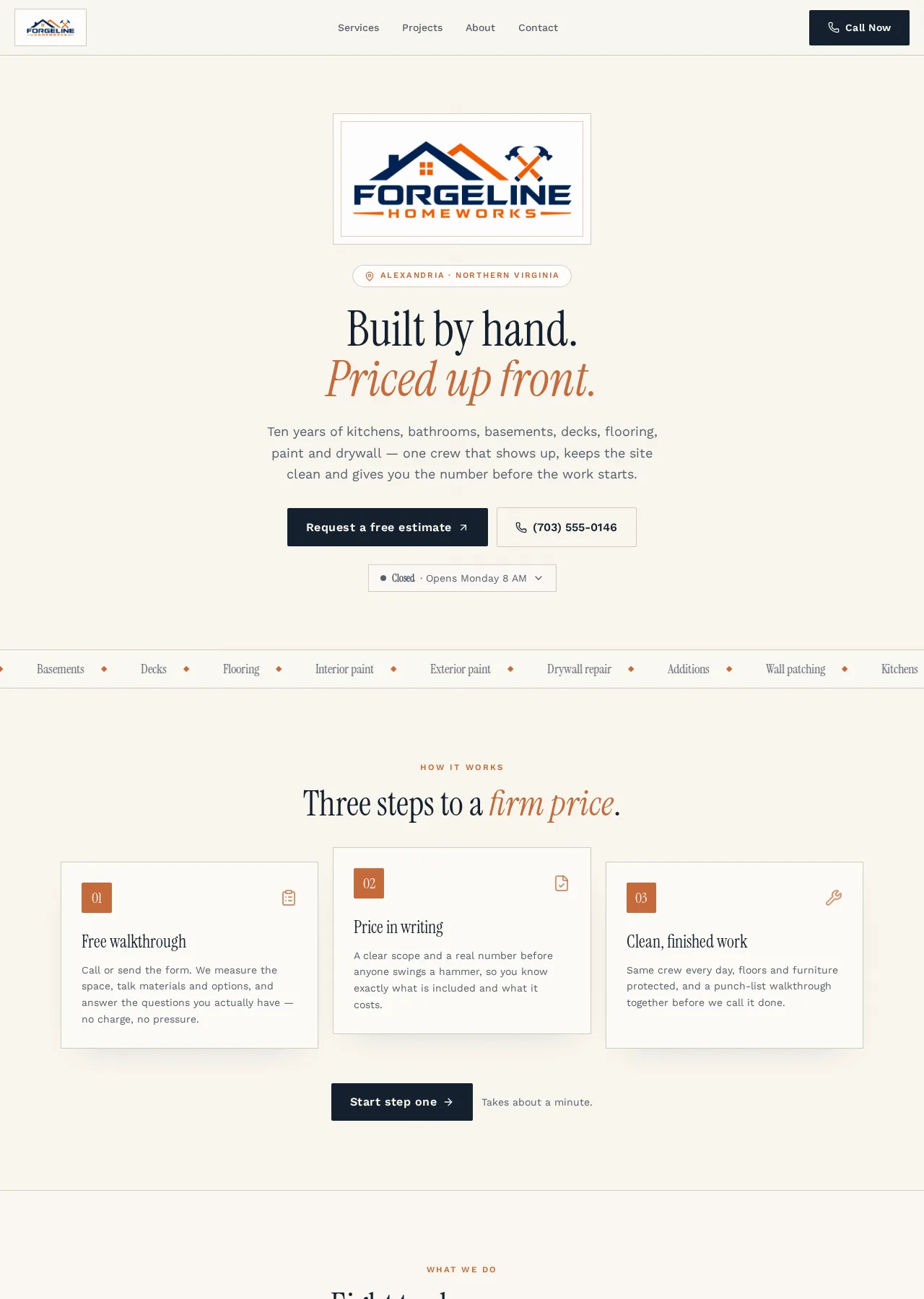 Forgeline Home Works website