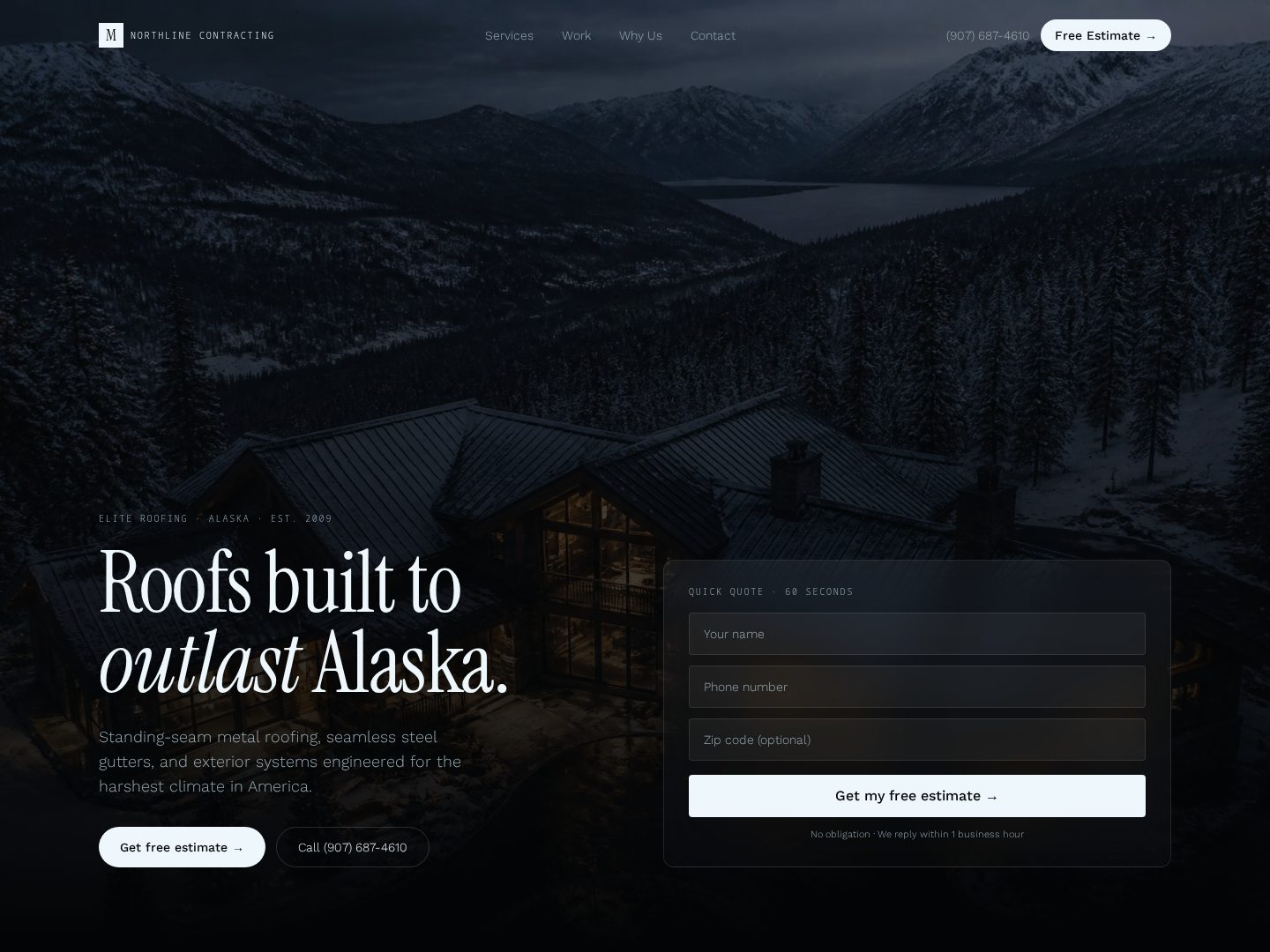 Northline Contracting website