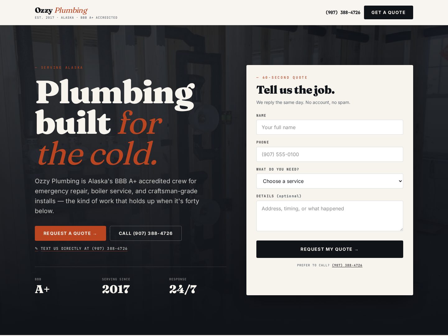 Ozzy Plumbing website