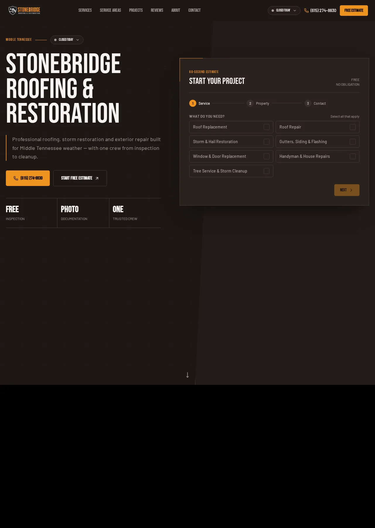 Stonebridge Roofing website